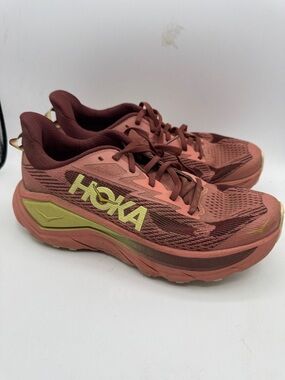 Hoka Challenger 8 Women's 8.5 B Running Shoes in Rosewood with Lime Accents S8